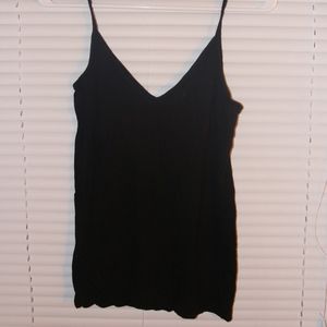 V Neck Black Tank Top